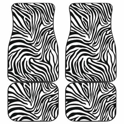 Zebra Skin Pattern Front And Back Car Mats