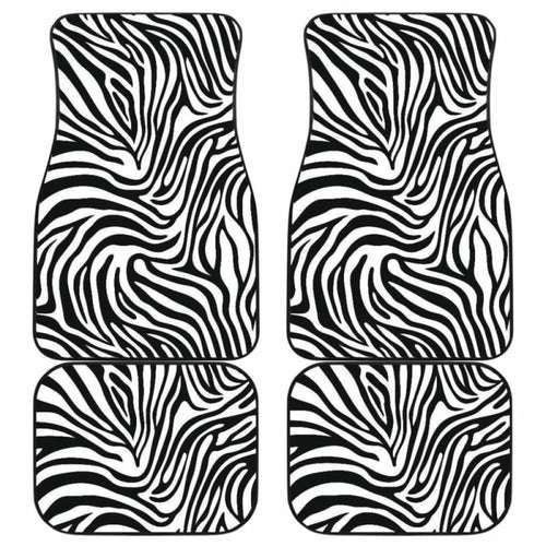 Zebra Skin Pattern Front And Back Car Mats