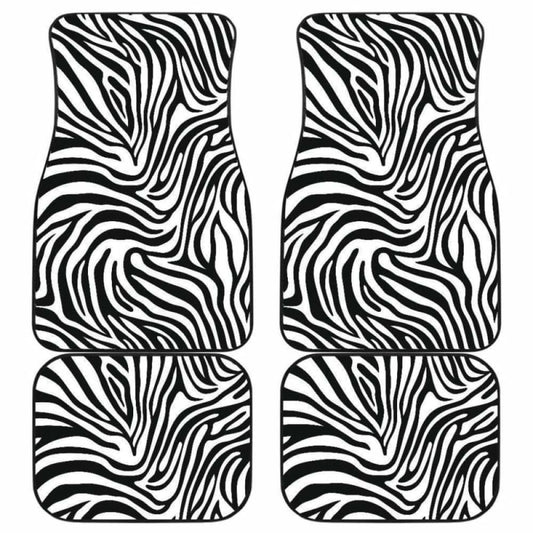 Zebra Skin Pattern Front And Back Car Mats