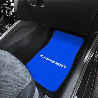 Blue Camaro White Letter Car Floor Mats