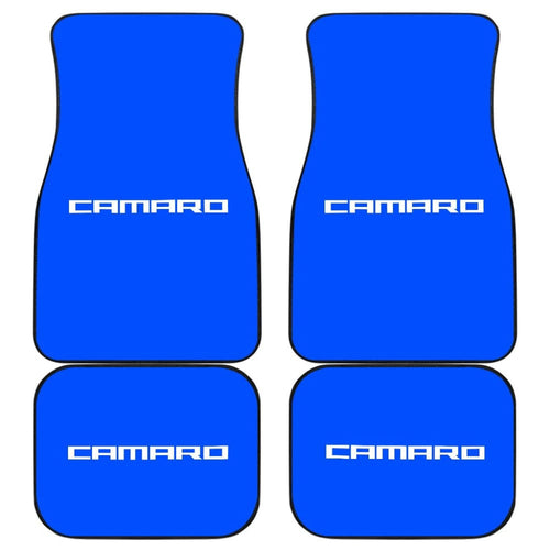 Blue Camaro White Letter Car Floor Mats