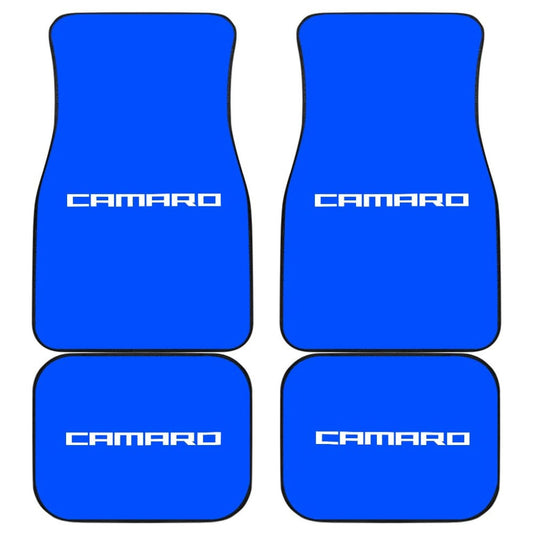 Blue Camaro White Letter Car Floor Mats