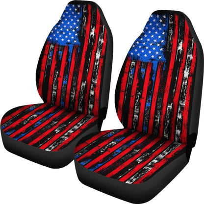 Amazing Thin Red Line American Flag Car Seat Covers
