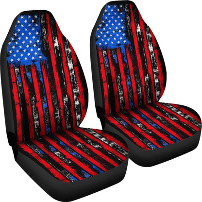 Amazing Thin Red Line American Flag Car Seat Covers