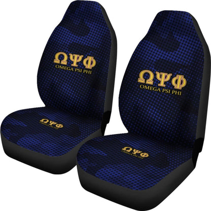 Omega Psi Phi Dark Blue Camo Car Seat Covers