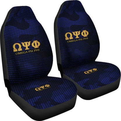 Omega Psi Phi Dark Blue Camo Car Seat Covers