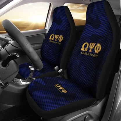 Omega Psi Phi Dark Blue Camo Car Seat Covers