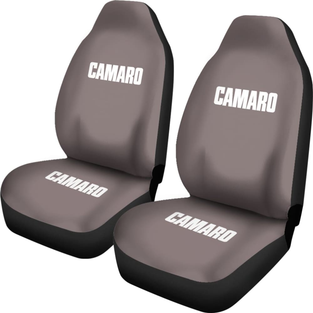 Dark Gray Camaro White Letter Car Seat Covers