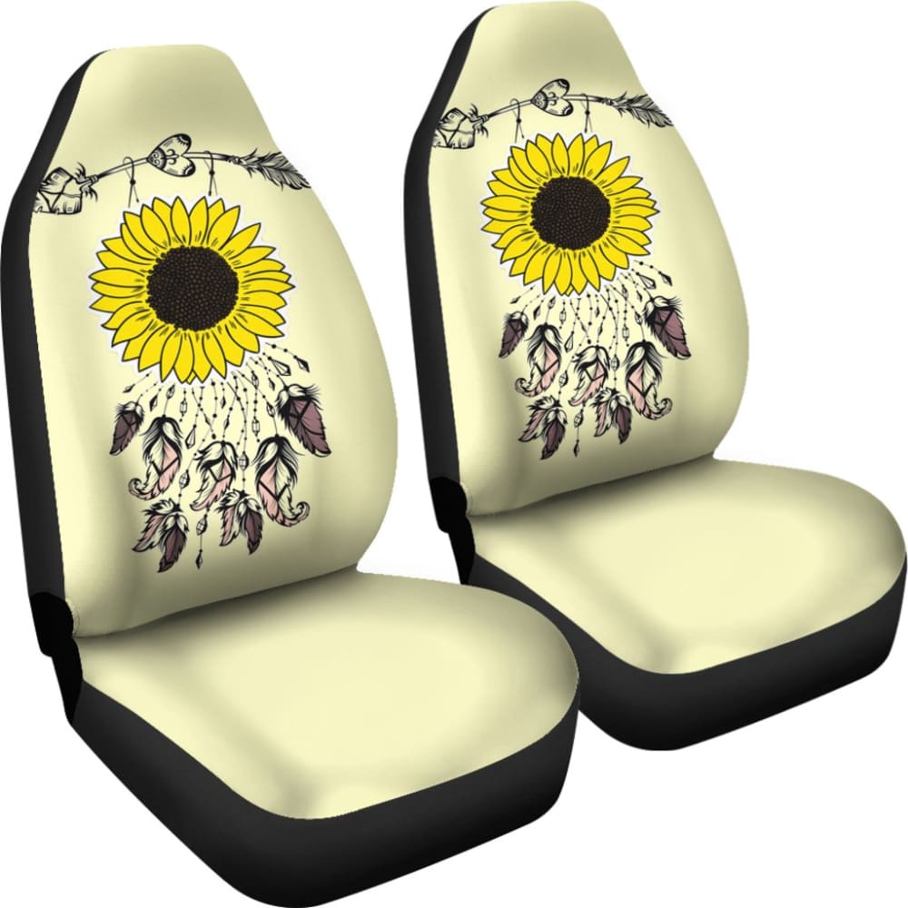 Amazing Gift Ideas Sunflower Native American Pattern Light Yellow Background Car Seat Covers