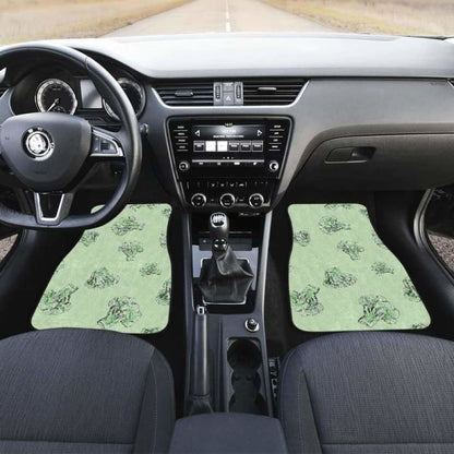 Broccoli Sketch Pattern Front And Back Car Mats