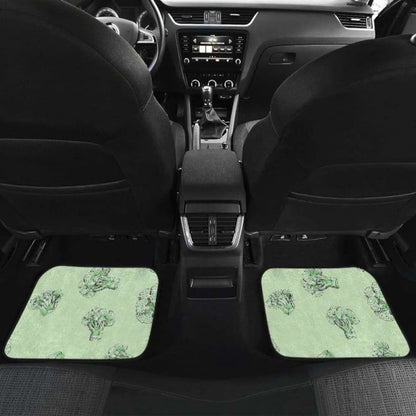 Broccoli Sketch Pattern Front And Back Car Mats