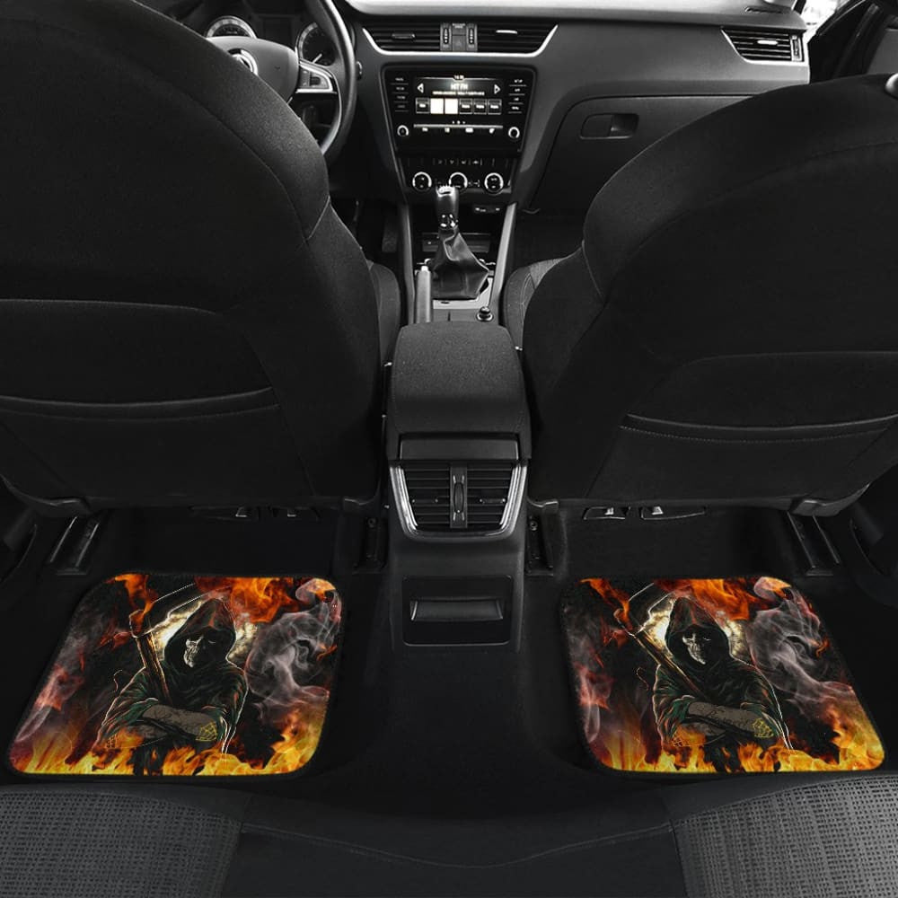 No Way Against Flame Grim Reaper Car Floor Mats
