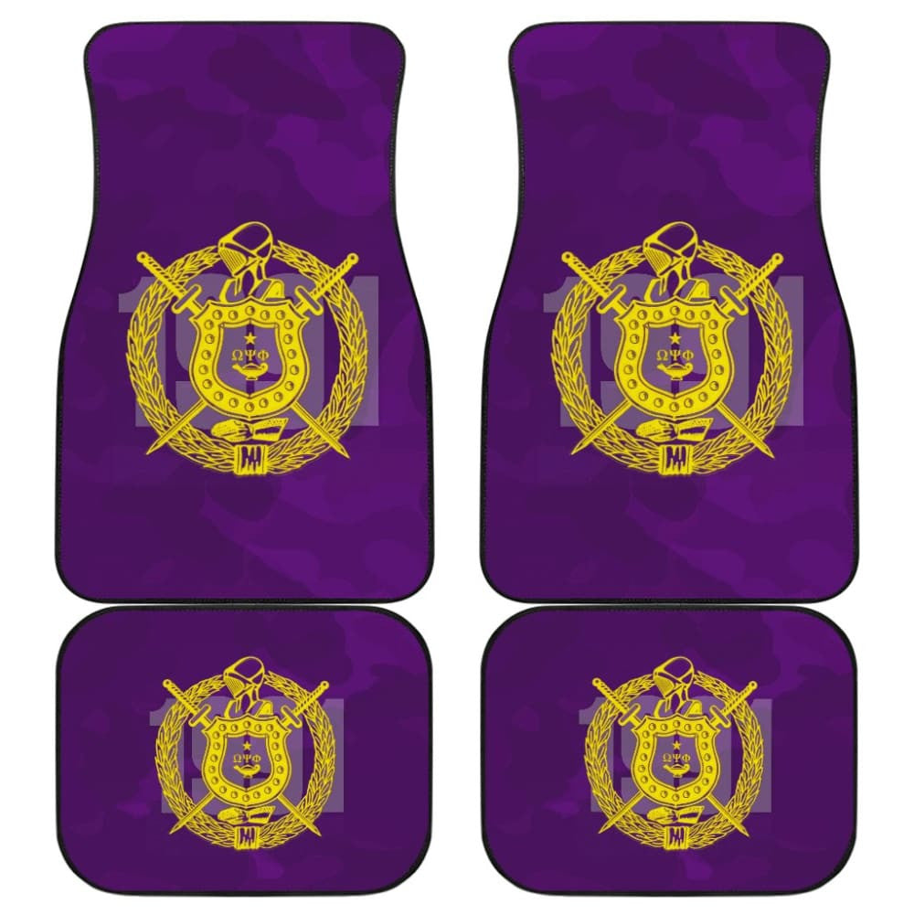 Omega Psi Phi Symbol Purple Camouflage Car Floor Mats