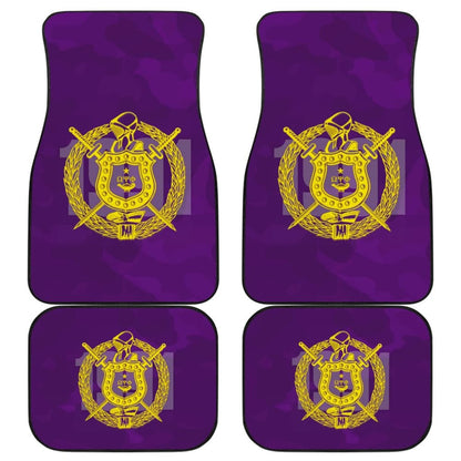 Omega Psi Phi Symbol Purple Camouflage Car Floor Mats