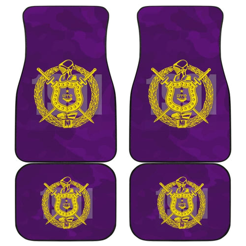 Omega Psi Phi Symbol Purple Camouflage Car Floor Mats