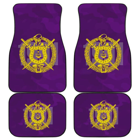 Omega Psi Phi Symbol Purple Camouflage Car Floor Mats