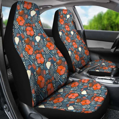 Tropical Orange Car Seat Covers