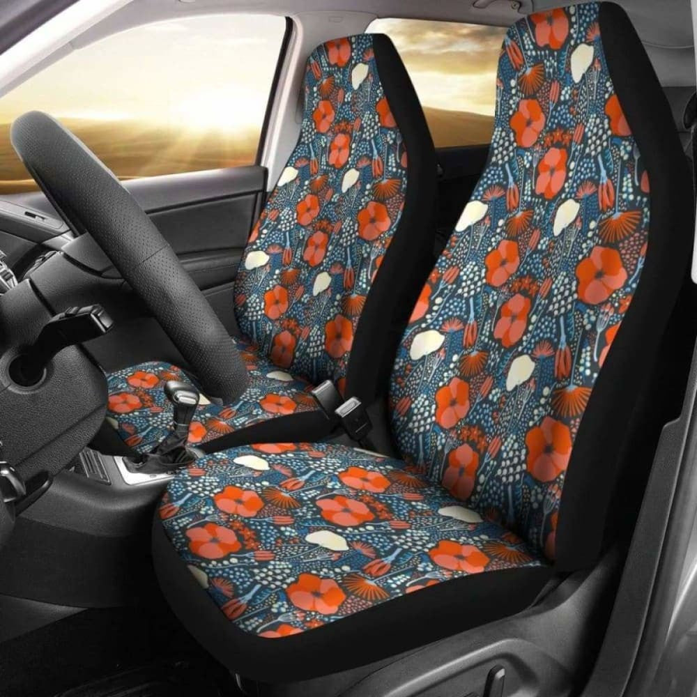 Tropical Orange Car Seat Covers