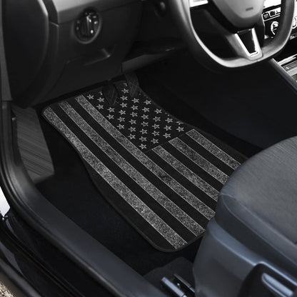 Amazing Thin Gray Line American Flag Car Floor Mats