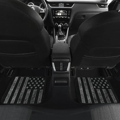 Amazing Thin Gray Line American Flag Car Floor Mats
