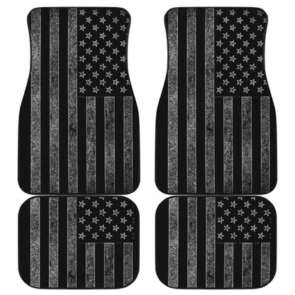 Amazing Thin Gray Line American Flag Car Floor Mats