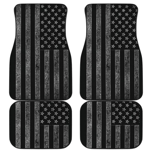 Amazing Thin Gray Line American Flag Car Floor Mats