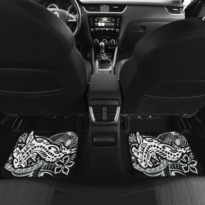 Amazing Black and White Hawaiian Polynesian Shark Tattoo Car Floor Mats