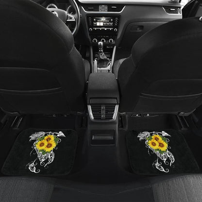 Amazing Gift Ideas Sunflower Native American Pattern Black Background Car Floor Mats