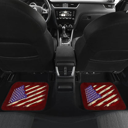 Dark Red American Flag Car Floor Mats