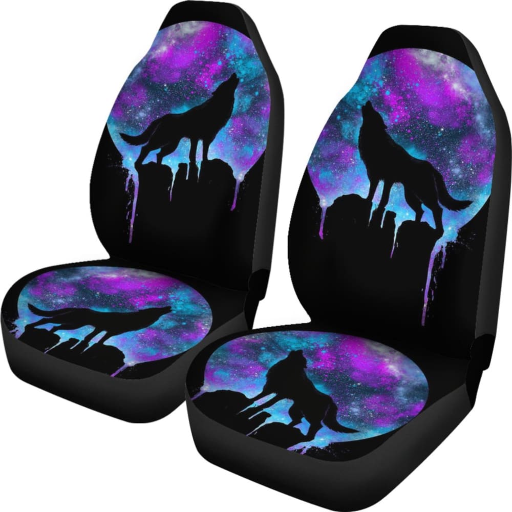 Wolf Howling At Full Moon Car Seat Covers