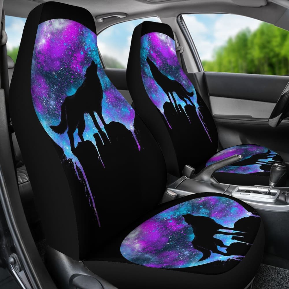 Wolf Howling At Full Moon Car Seat Covers