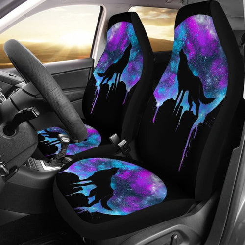 Wolf Howling At Full Moon Car Seat Covers