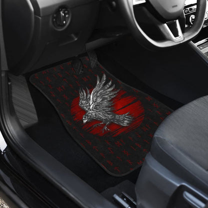 Viking Raven Red Rune Car Floor Mats