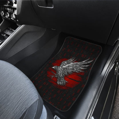 Viking Raven Red Rune Car Floor Mats
