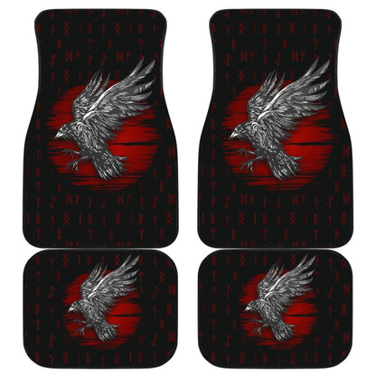 Viking Raven Red Rune Car Floor Mats