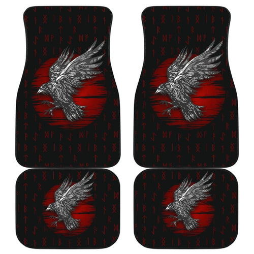 Viking Raven Red Rune Car Floor Mats
