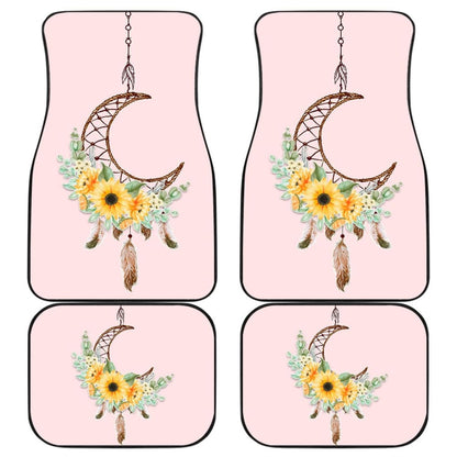 Sunflower Dream Catcher Feather Pink Printed Car Floor Mats