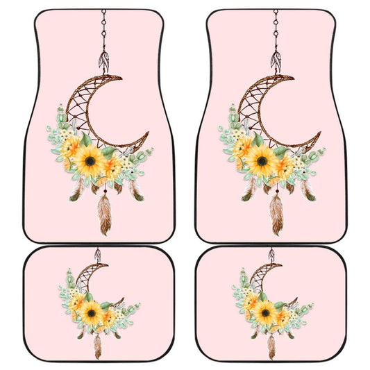 Sunflower Dream Catcher Feather Pink Printed Car Floor Mats