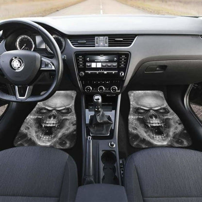 Set Of Pcs Flaming Skull Car Mat