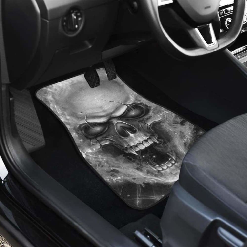 Set Of Pcs Flaming Skull Car Mat