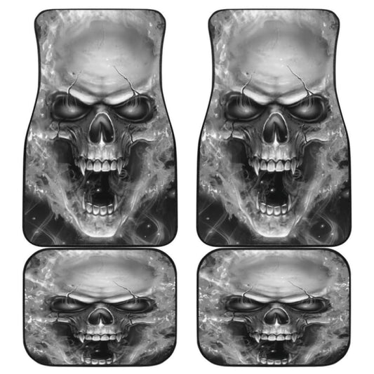 Set Of Pcs Flaming Skull Car Mat