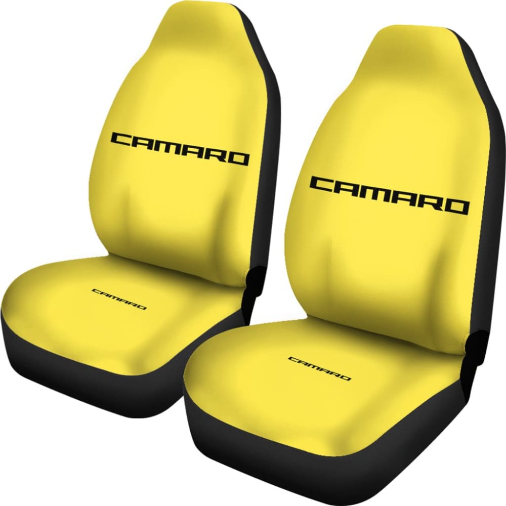 Yellow Camaro Black Letter Car Seat Cover