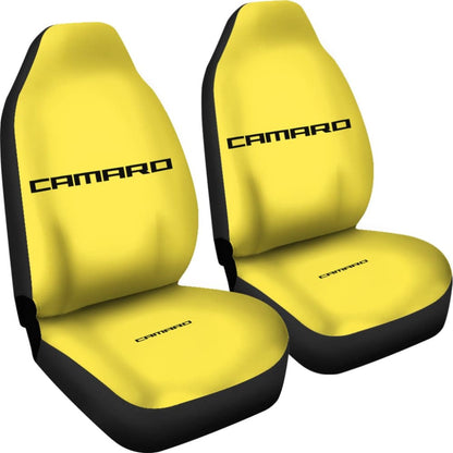 Yellow Camaro Black Letter Car Seat Cover