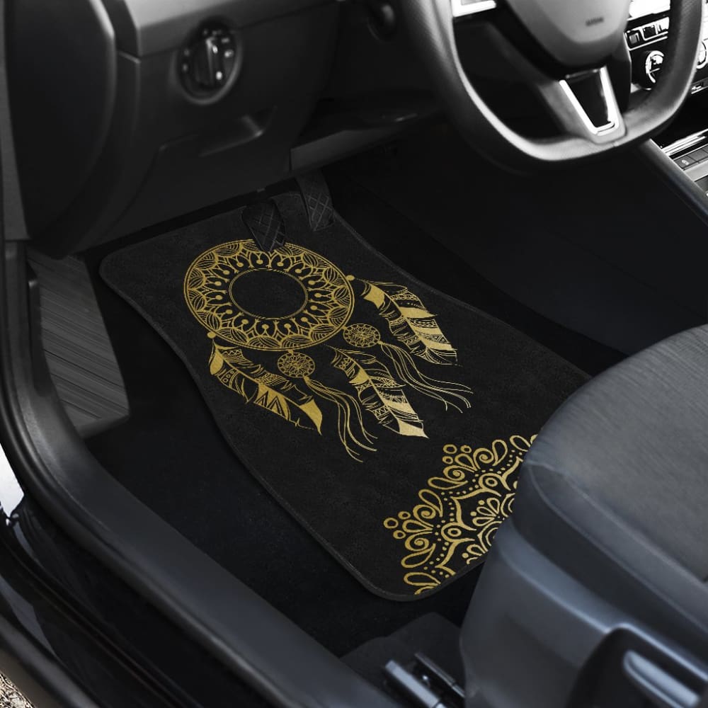 Dream Catcher Gold Mandala Lotus Boho Style Car Floor Mats
