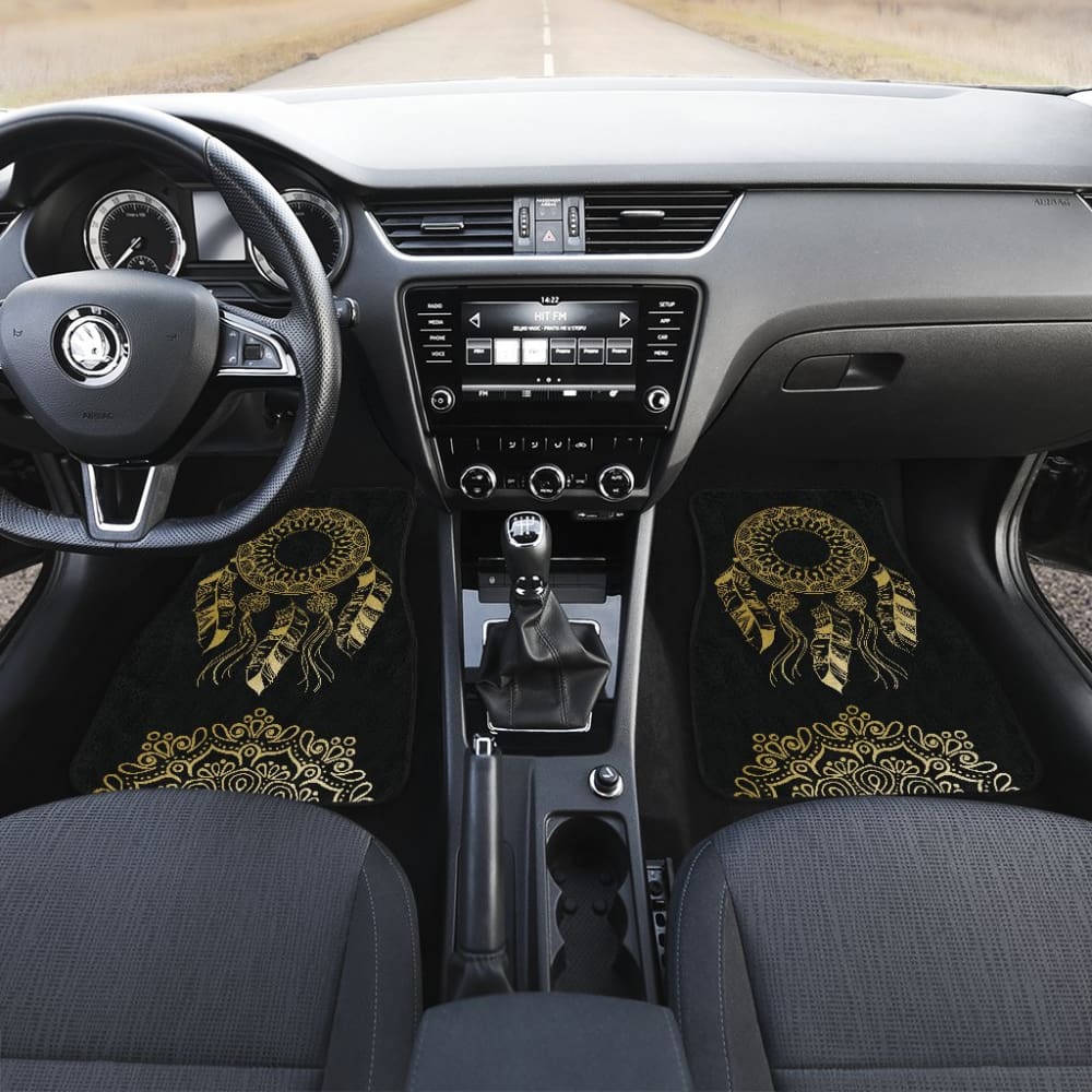 Dream Catcher Gold Mandala Lotus Boho Style Car Floor Mats