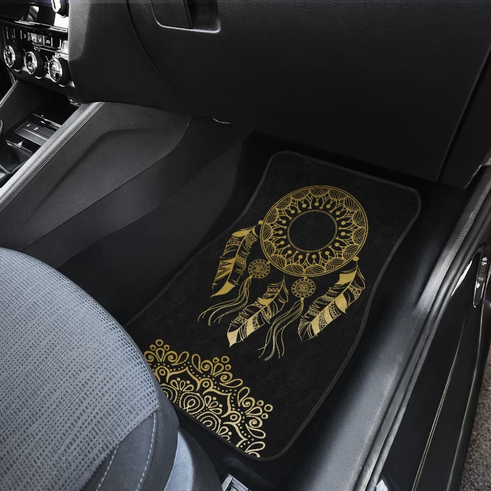 Dream Catcher Gold Mandala Lotus Boho Style Car Floor Mats