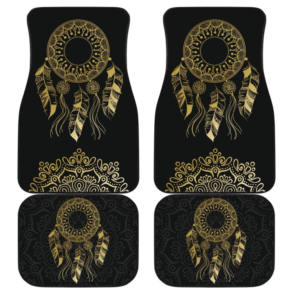 Dream Catcher Gold Mandala Lotus Boho Style Car Floor Mats