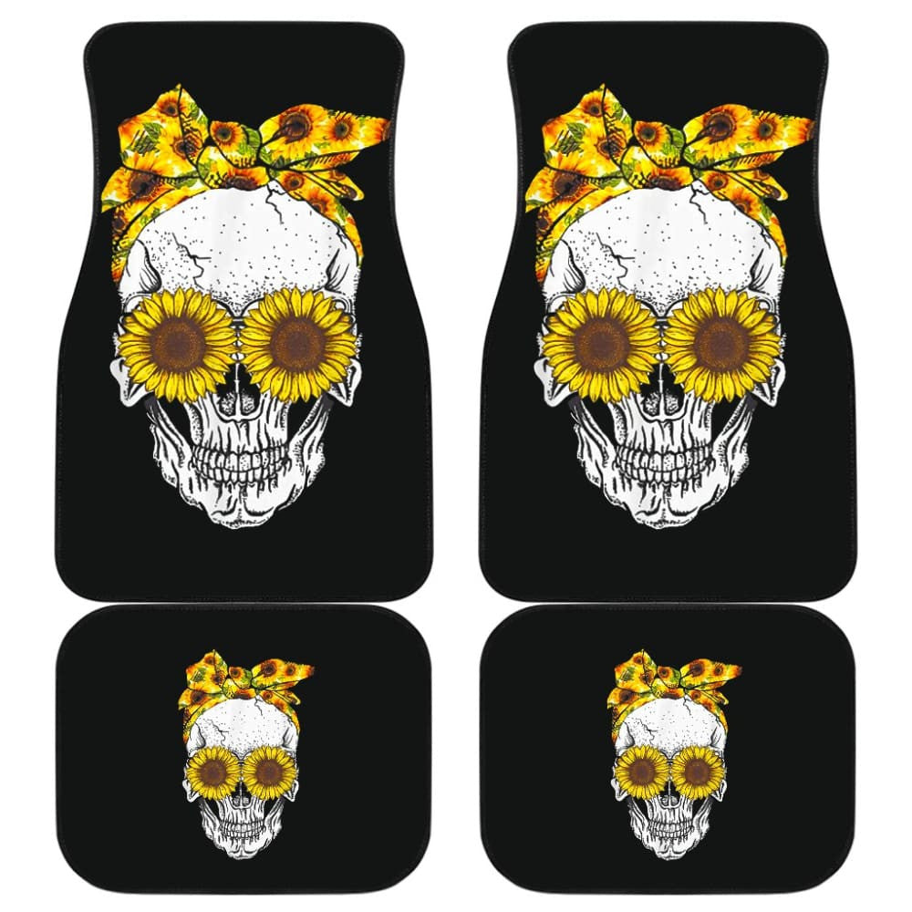 Skull Bandana Sunflower Cute Car Floor Mats