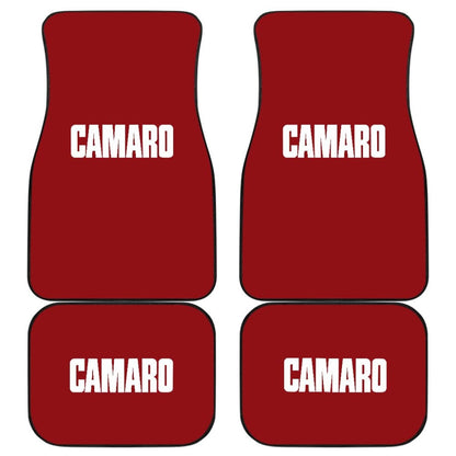 Dark Red Camaro White Letter Car Floor Mats