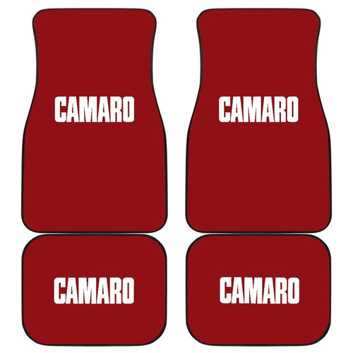 Dark Red Camaro White Letter Car Floor Mats